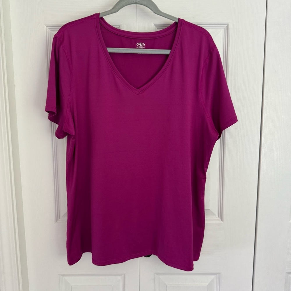 Athletic Works Dark Pink Relaxed Short Sleeve T-Shirt plus size‎ 20